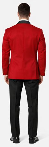 Red Double Breasted Tuxedo with Velvet Peak Lapel – Wedding & Prom