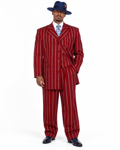 Red Zoot Suit - 1920s Suit - Gangster Long Suit by USA Men's Outlet