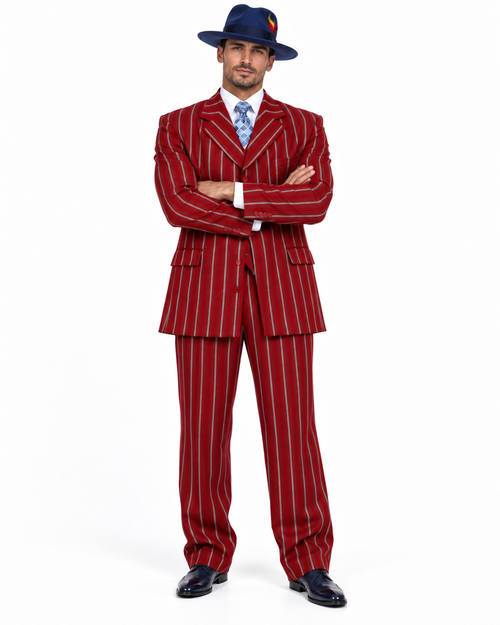 Red Zoot Suit - 1920s Suit - Gangster Long Suit by USA Men's Outlet