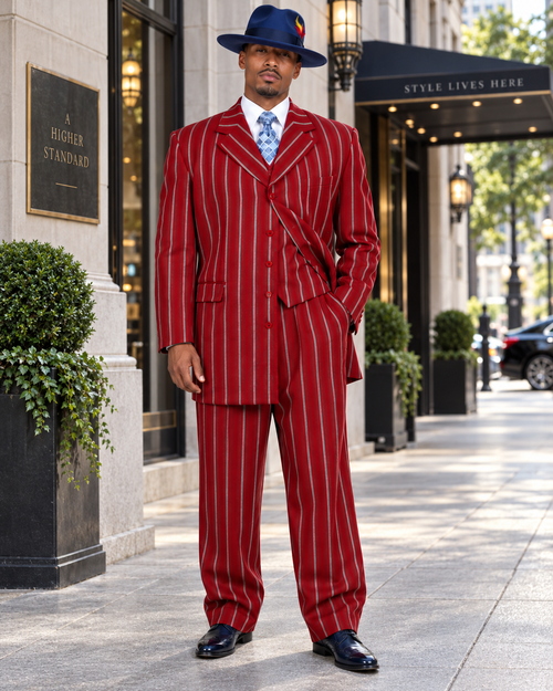 Red Zoot Suit - 1920s Suit - Gangster Long Suit by USA Men's Outlet