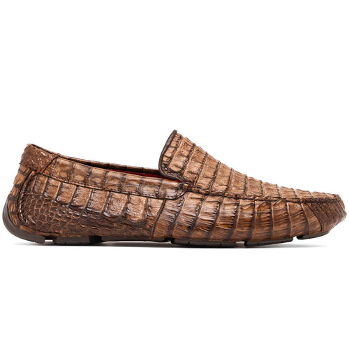 Marco Di Milano Remo Washed Brown Caiman Driving Shoes