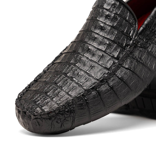 Marco Di Milano Remo Black Caiman Driving Shoes