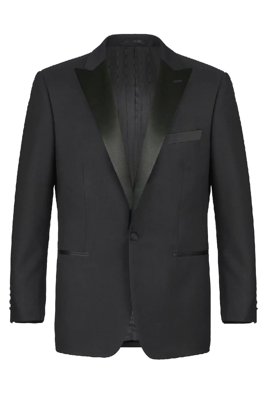 Louis Black 1-Button Peak Tuxedo (2-Piece Set) by RN Collection