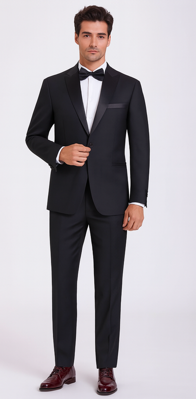 "Renoir Men's Tuxedo: Sophisticated Elegance for Prom and Wedding Celebrations"