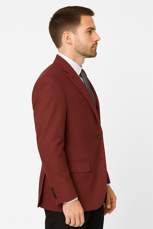 Classic-Fit Poplin Club Blazer Burgundy