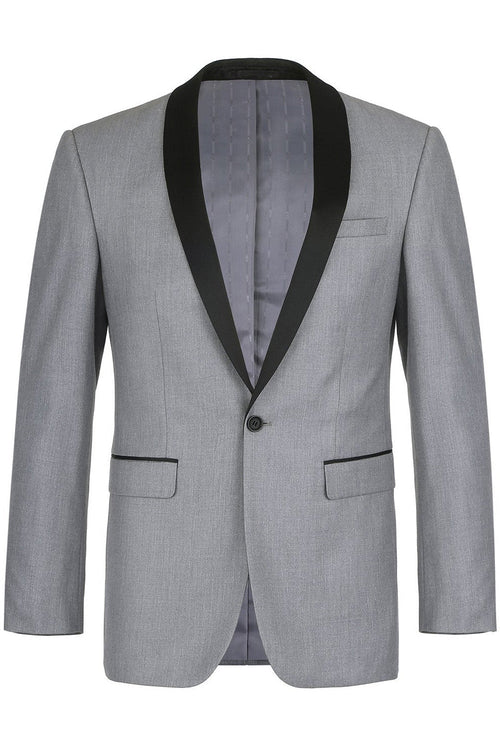Paris Grey 1-Button Shawl Tuxedo (2-Piece Set) by RN Collection