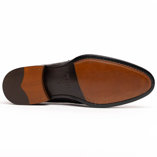 Zelli Roma Genuine Caiman Crocodile Penny Loafers in Nicotine