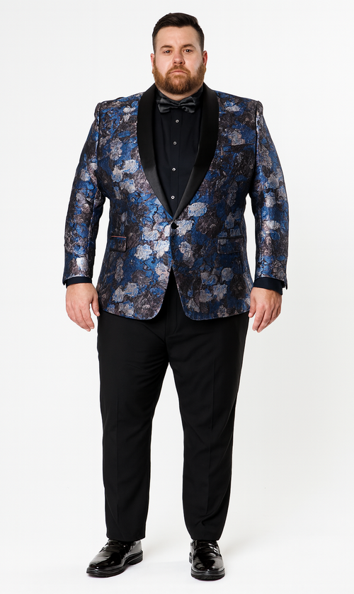 Rose & Lavender Floral Tuxedo Jacket with Shawl Lapel ā Slim Fit