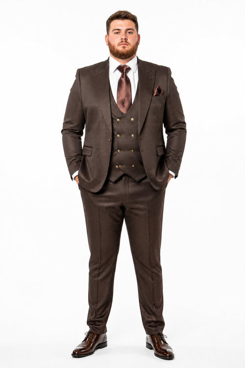 Rossi Man BOND RM1753 Slim Fit 3-Piece Suit - 1-Button Peak Lapel Men’s Formalwear by USA Men's Outlet