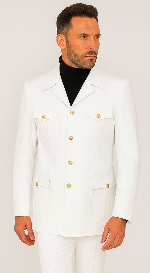 Rossi Man DUKE RM1762 Slim Fit 3-Piece White Suit - Modern Tailored Formalwear for Men at USA Men's Outlet
