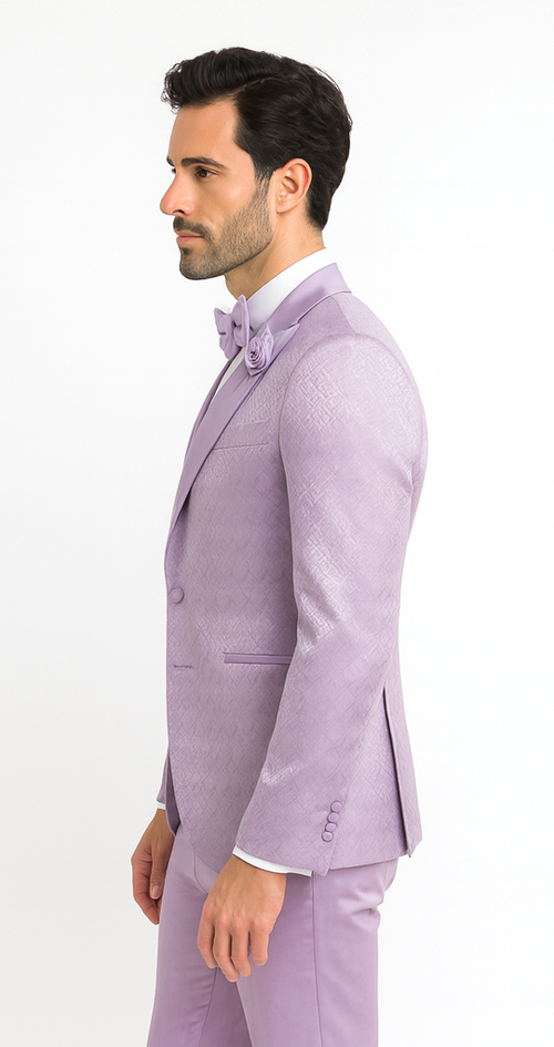 Rossi Man FORD RM1914 Men’s Slim Fit 3-Piece Purple Suit - Modern Formalwear for Events USA Men's Outlet