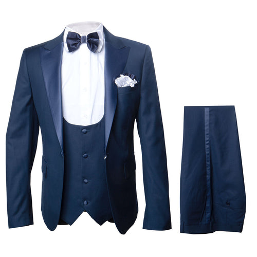 Rossi Man LEO RM1102 Modern 3-Piece Tuxedo for Men - Slim Fit Formal Suit for Special Occasions - USA Men's Outlet