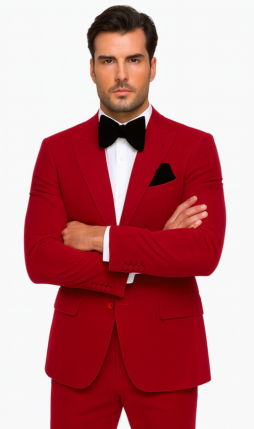 Rossi Man LEO RM1577 Men’s Slim Fit 3-Piece Red Suit - For Formal Occasions at USA Men's Outlet