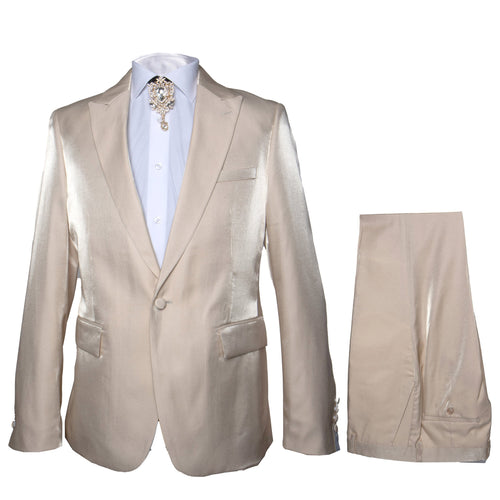 Rossi Man LEO RM1609 Men’s Slim Fit 3-Piece Cream Suit - Formalwear for Special Occasions | USA Men's Outlet