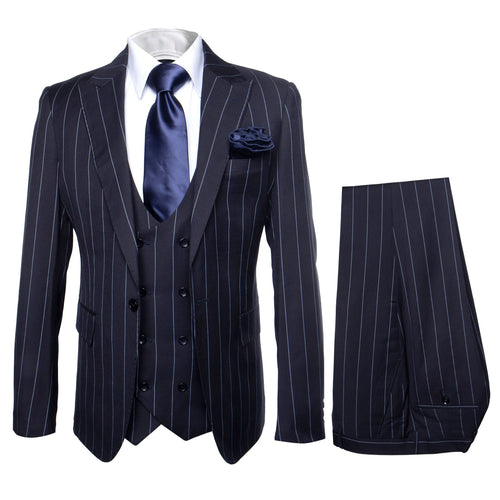 Rossi Man MAX RM1725 Navy Slim Fit 3-Piece Suit - Men’s Formalwear at USA Men's Outlet