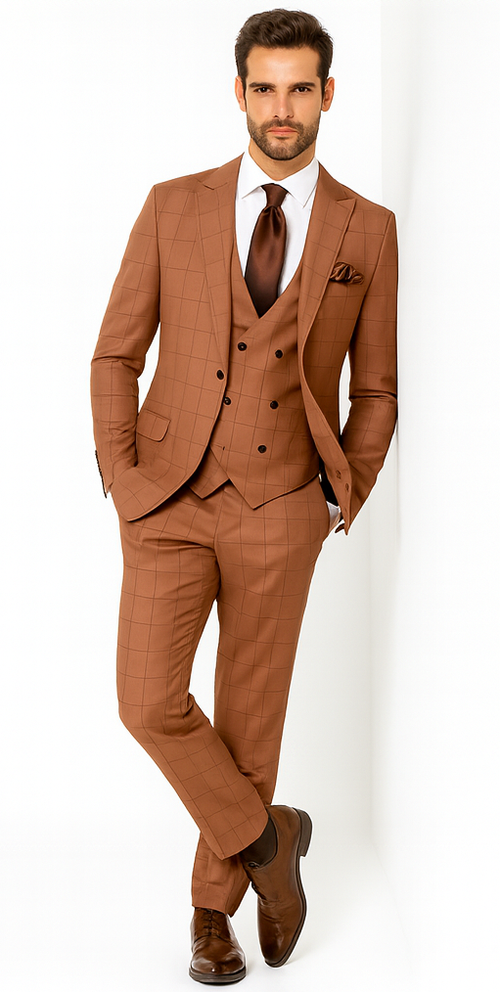 Rossi Man MAX RM1786 Slim Fit 3-Piece Suit - Men’s Formalwear USA Men's Outlet