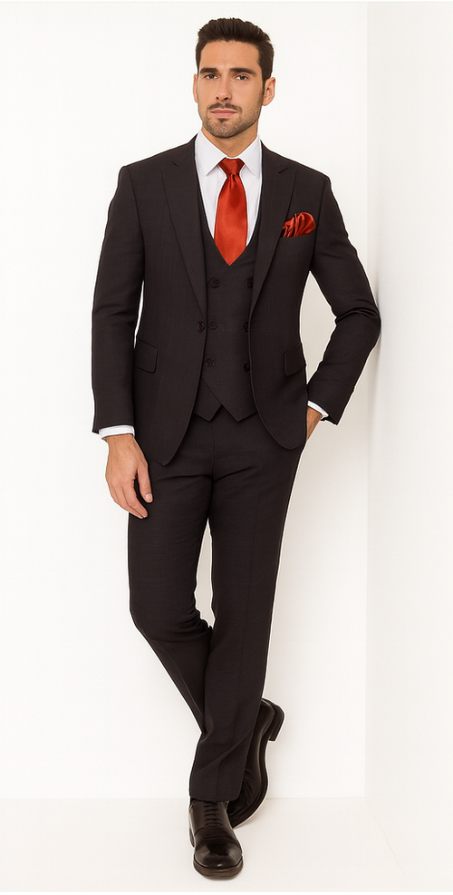 Rossi Man MAX RM1787 Slim Fit 3-Piece Suit - Men’s Formalwear by USA Men's Outlet