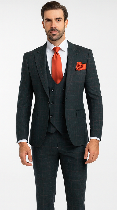 Rossi Man MAX RM1788 Slim Fit 3-Piece Suit - Men’s Formalwear by USA Men's Outlet