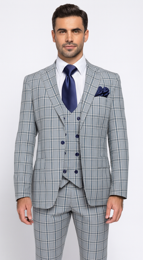 Rossi Man MAX RM1820 Slim Fit 3-Piece Suit - Men’s Formalwear by USA Men's Outlet