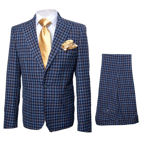 Rossi Man MAX RM1835 Blue Slim Fit 3-Piece Suit - Men’s Formalwear by USA Men's Outlet