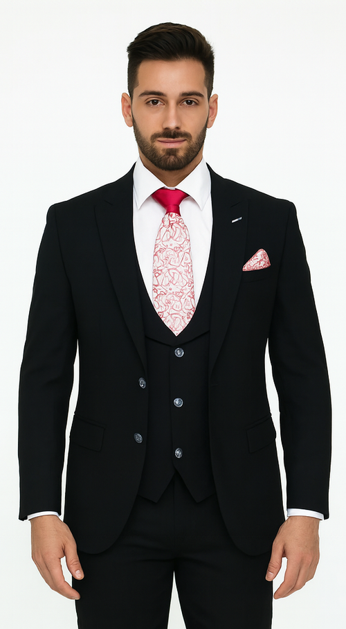 Rossi Man Remo RM1757 - Men’s Tailored Fit Suit - Modern Elegant Formal Style by USA Men's Outlet