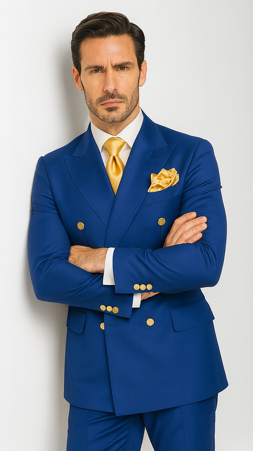 Rossi Man RM1375 - Milano Series Modern 3-Piece Suit for Men - Slim Fit Formalwear USA Men's Outlet