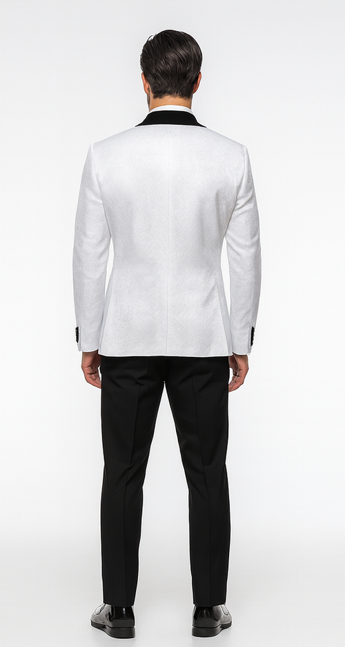 Rossi Man RM1444 - Slim Fit Smoking Style 3-Piece Tuxedo for Men - Modern Formal USA Men's Outlet