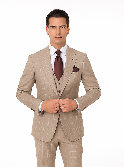 Rossi Man Tom RM1852 – Stylish Men’s Tailored 3-Piece Suit for Formal Elegance -Modern Fit