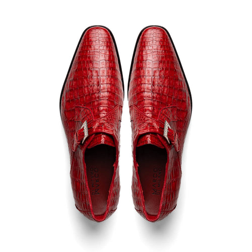 Marco Di Milano Rovigo Red Crocodile Monk-Strap Loafers