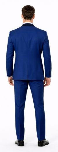 Royal Blue Tuxedo with Black Peak Lapel Slim Fit - Wedding - Prom