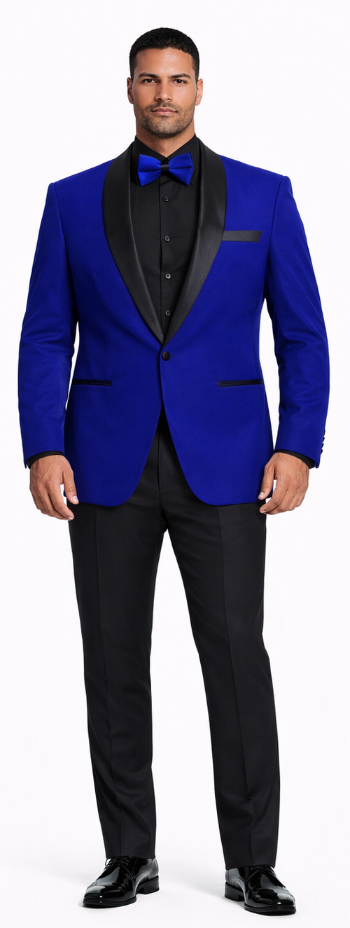 Royal Blue Velvet Tuxedo Jacket with Shawl Lapel – Slim Fit