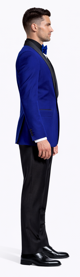 Royal Blue Velvet Tuxedo Jacket with Shawl Lapel – Slim Fit