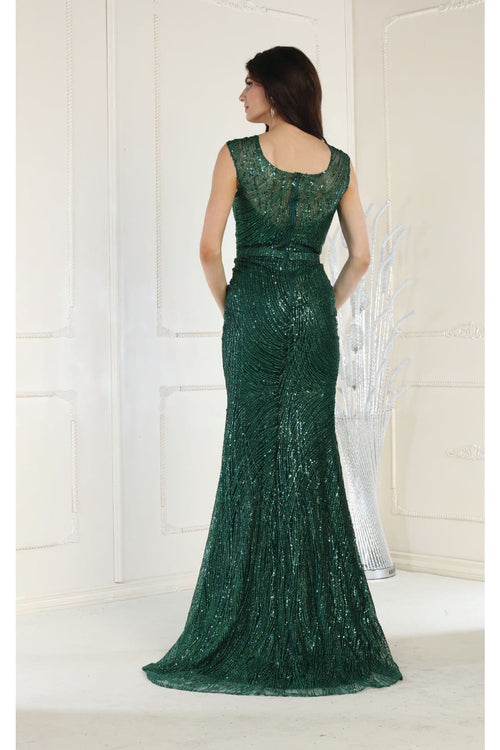 Royal Queen RQ7810 Glitter Sequins Scoop Neck Special Occasion Gown-New Collection