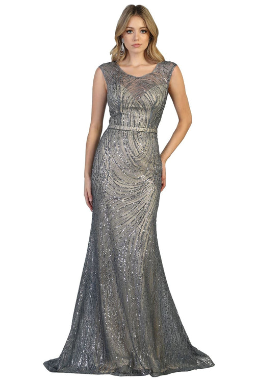 Royal Queen RQ7810 Glitter Sequins Scoop Neck Special Occasion Gown-New Collection