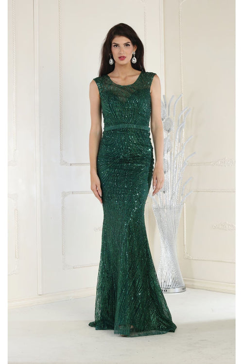 Royal Queen RQ7810 Glitter Sequins Scoop Neck Special Occasion Gown-New Collection