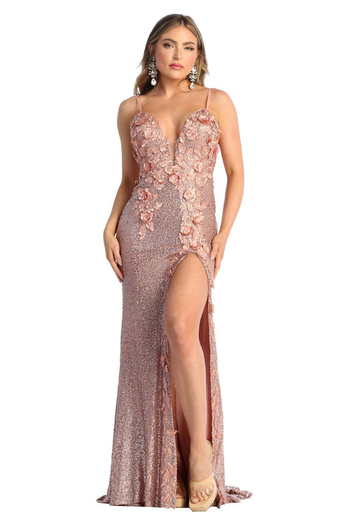 Royal Queen RQ7884 Sleeveless Open Back Sequin Sexy Red Carpet Dress