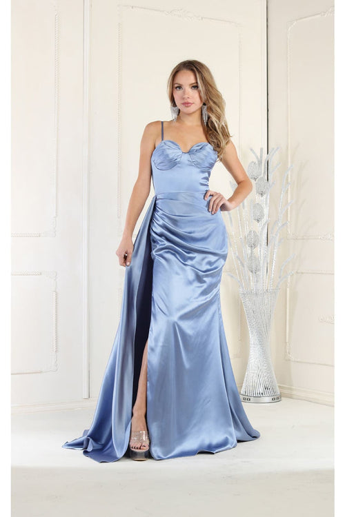 Royal Queen RQ7960 Spaghetti Strap Sleeveless Long Satin Bridesmaid Dress