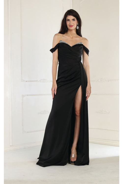 Royal Queen RQ7971 Satin Off Shoulder Prom Dress
