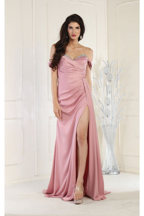 Royal Queen RQ7971 Satin Off Shoulder Prom Dress