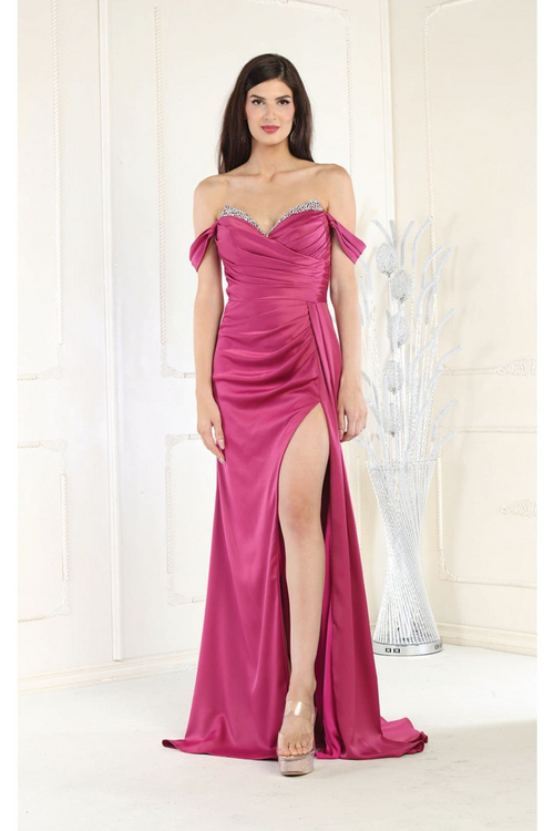 Royal Queen RQ7971 Satin Off Shoulder Prom Dress