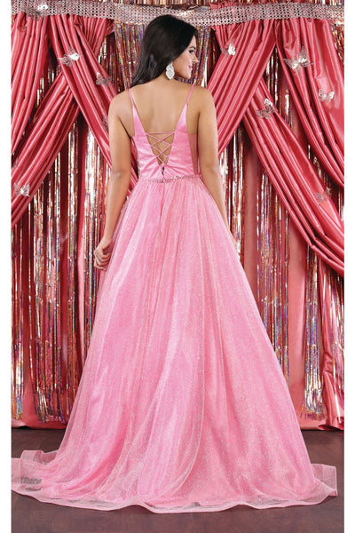 V Neck A Line Formal Dance Evening Gown RQ7983