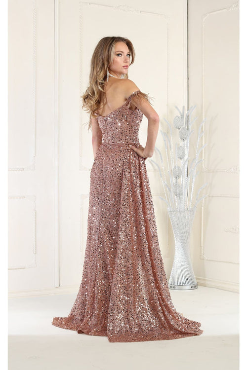 Royal Queen RQ7988 Off The Shoulder Sequin Formal Prom Dress