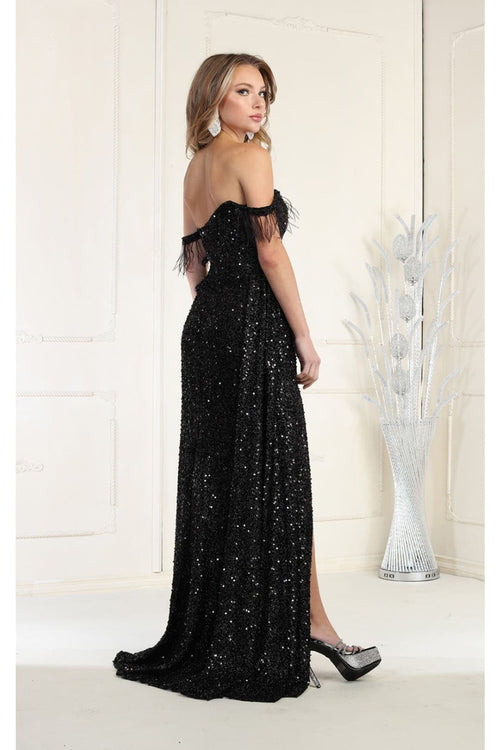 Royal Queen RQ7988 Off The Shoulder Sequin Formal Prom Dress