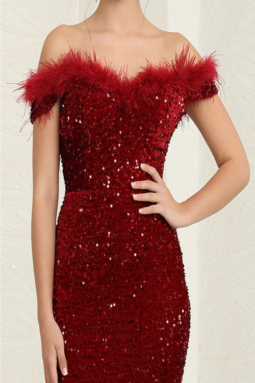 Sweetheart Sequin Long Red Carpet Gown