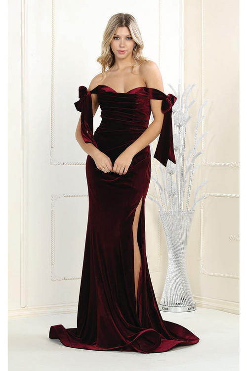 Royal Queen RQ7994 Off The Shoulder Velvet Prom Gown