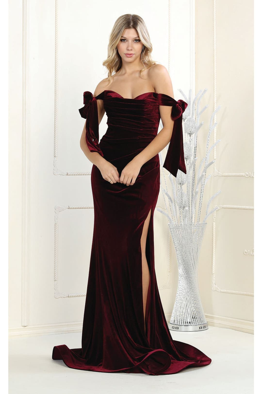 Royal Queen RQ7994 Off The Shoulder Velvet Prom Gown