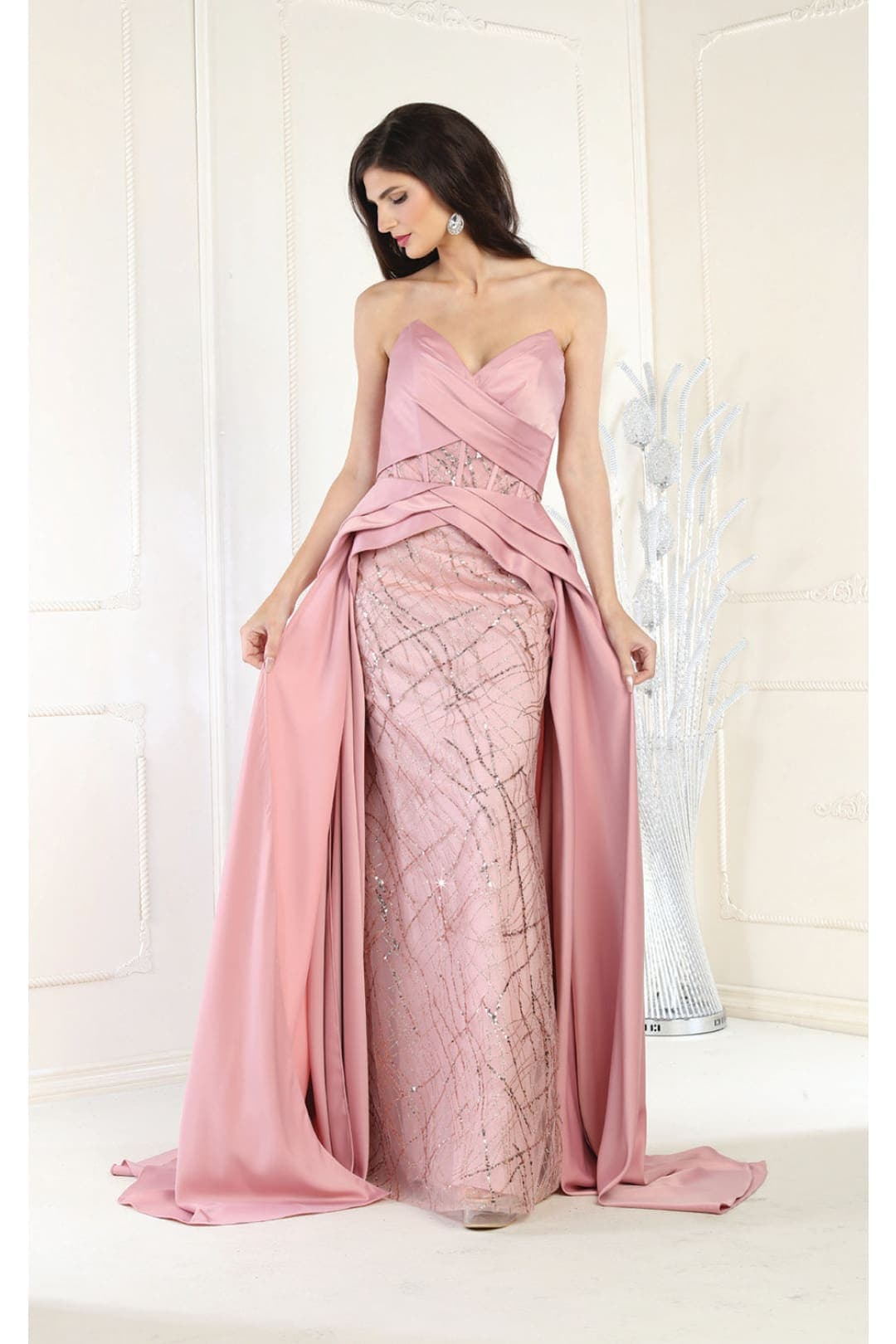 Royal Queen RQ8001 Strapless Sweetheart Glitter Long Formal Prom Gown