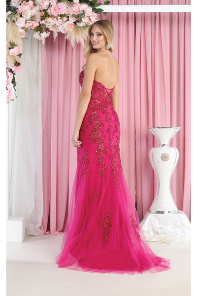 Royal Queen RQ8013 Embellished Strapless Boned Corset Evening Gown