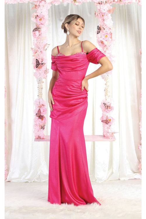 Cold Shoulder Sheath Prom Evening Gown RQ8021