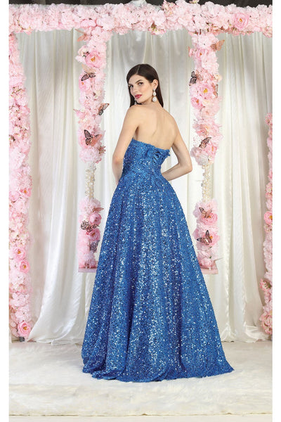 Sequin A-line Corset Prom Classy Formal Gown RQ8025